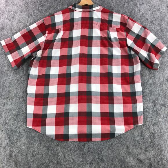 Orvis Mens Button-Up Shirt XXL Red Plaid Short Sleeve Fishing Outdoor Casual - Picture 3 of 10